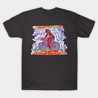 Vintage Mountain Bike Print Gift for Women T-Shirt
